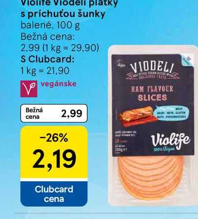 Violife Viodeli platky s príchuťou šunky balené, 100 g 