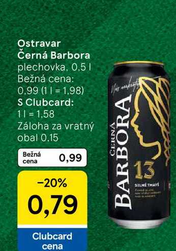 Ostravar Černá Barbora plechovka. 0,5l