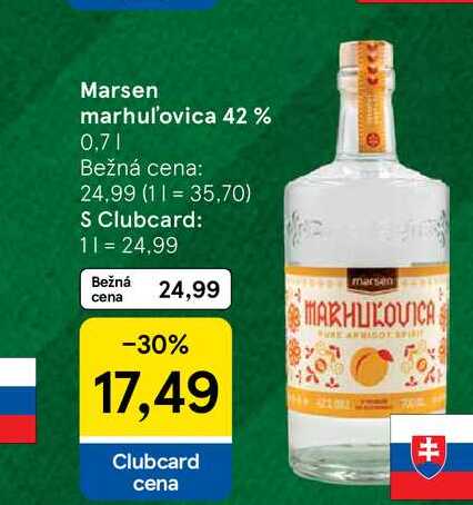 Marsen marhuľ'ovica 42% 0,7l