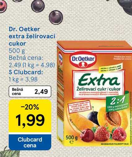 Dr. Oetker extra želírovací cukor 500 g  v akcii