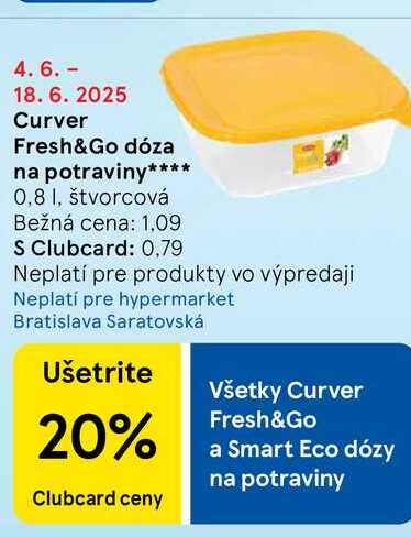 Curver Fresh&Go dóza na potraviny 0,8 l