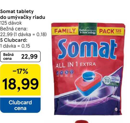 Somat tablety do umývačky riadu 125 dávok 