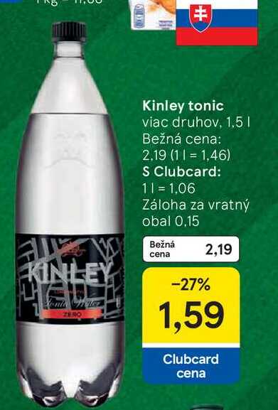 Kinley Tonic 1,5 l
