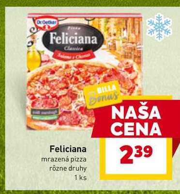 Feliciana mrazená pizza rôzne druhy 1 ks
