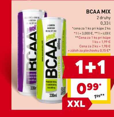 BCAA MIX 2 druhy 0,33l