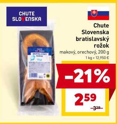 Chute Slovenska bratislavský rožok makový, orechový, 200 g 