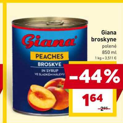 Giana broskyne polené 850 ml 