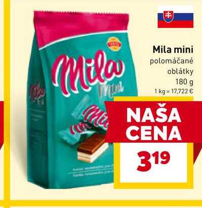 Mila mini polomáčané oblátky 180 g 