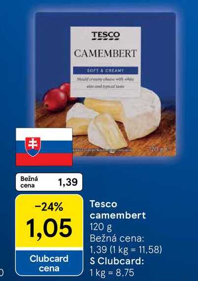 Tesco camembert 120g
