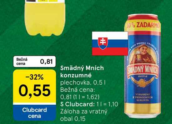 Smädný Mních konzumné plechovka, 0,5l