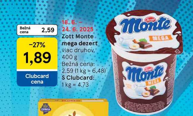 Zott Monte mega dezert viac druhov 400 g 