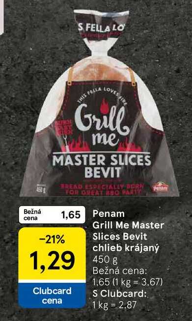 Penam Grill Me Master Slices Bevit chlieb krájaný 450 g
