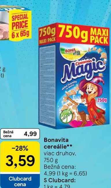Bonavita cereálie viac druhov 750g