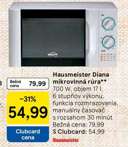 Hausmeister Diana mikrovlnná rúra 700 W, objem 17 l, 6 stupňov výkonu