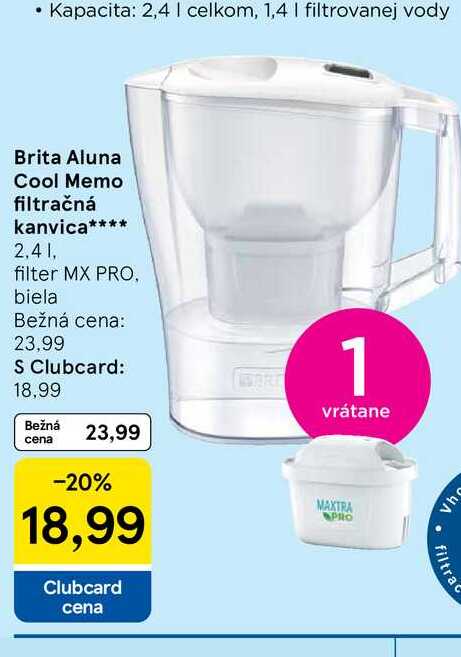 Brita Aluna Cool Memo filtračná kanvica 2,4L