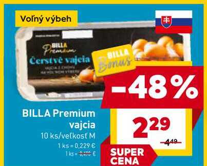 BILLA Premium vajca 10ks/M