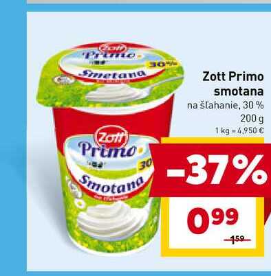 Zott Primo smotana na šľahanie, 30% 200 g 
