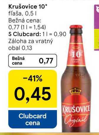 Krušovice 10° fľaša, 0.5l