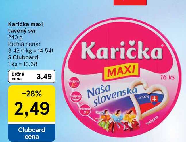 Karička maxi tavený syr 240 g 