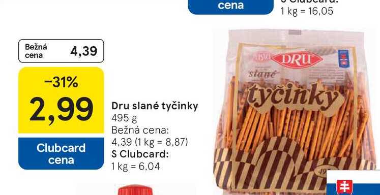Dru slané tyčinky 495 g 