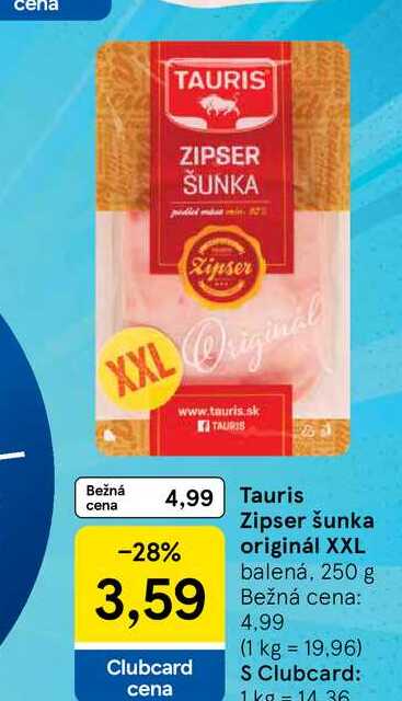 Zipser šunka originál XXL balená, 250 g