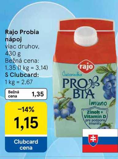 Rajo Probia nápoj viac druhov, 430 g