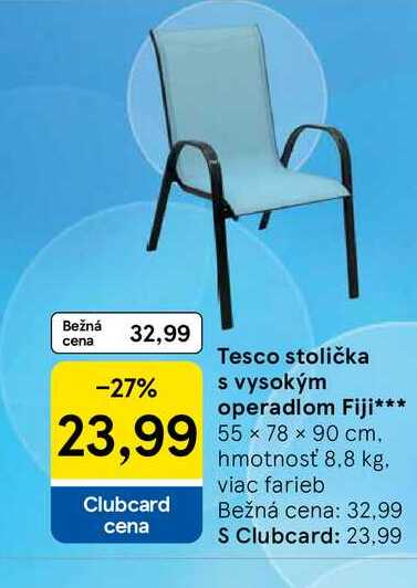 Tesco stolička s vysokým operadlom Fiji 55 x 78 x 90 cm hmotnosť 8.8 kg