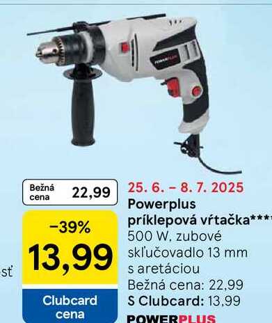 Powerplus príklepová vŕtačka 500 W