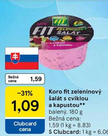 Koro fit zeleninový šalát s cviklou a kapustou 180 g 