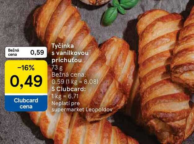 Tyčinka s vanilkovou príchuťou 73 g