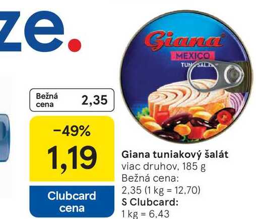 Giana tuniakový šalát viac druhov 185 g 