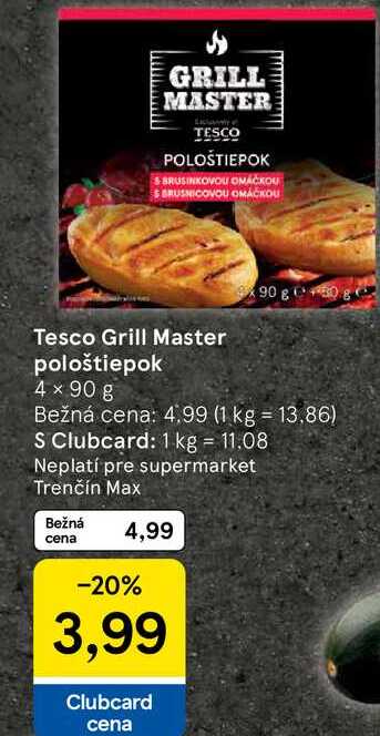Tesco Grill Master pološtiepok 4 x 90 g