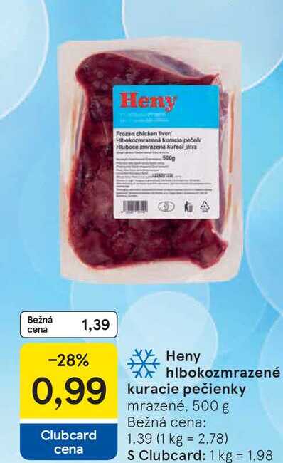 Heny hlbokozmrazené kuracie pečienky mrazené, 500 g 