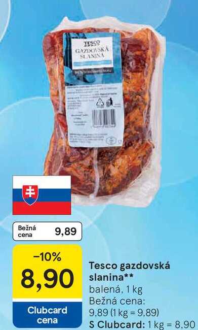 Tesco gazdovská slanina balená, 1 kg 