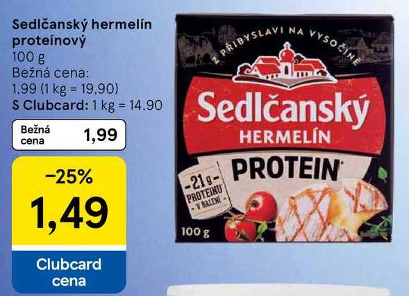 Sedlčanský hermelín proteínový, 100 g 