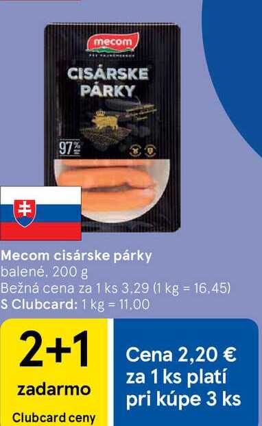 Mecom cisárske párky, 200 g