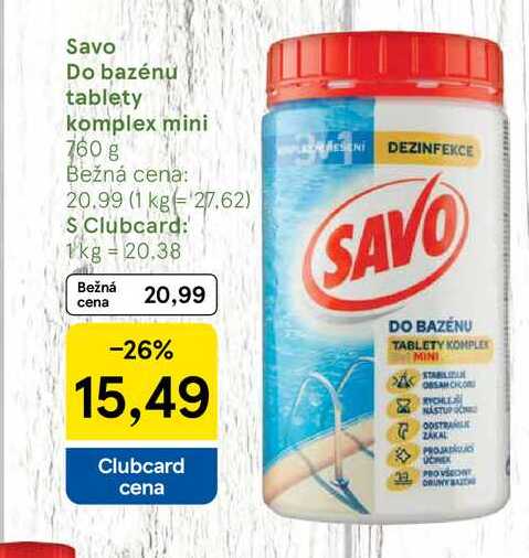 Savo Do bazénu tablety komplex mini, 760 g 