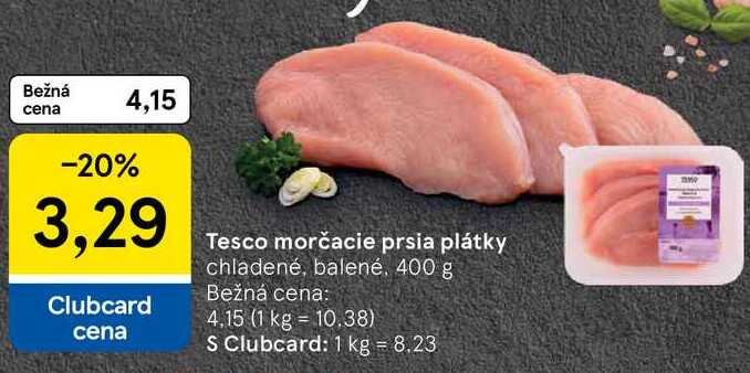 Tesco morčacie prsia plátky, 400 g 
