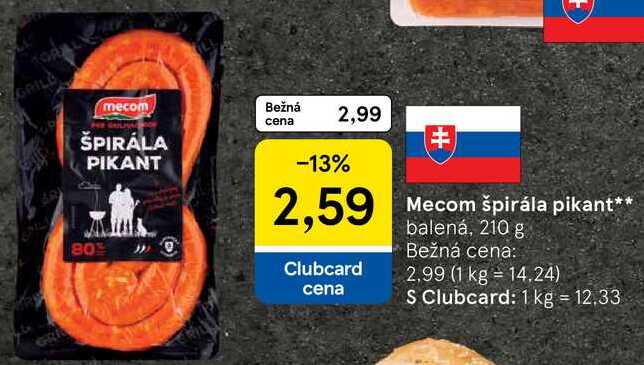 Mecom špirála pikant, 210 g