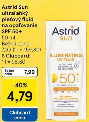 Astrid Sun ultraľahký pleťový fluid na opaľovanie SPF 50+, 50 ml 