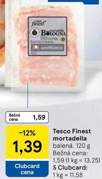 Tesco Finest mortadella, 120 g 