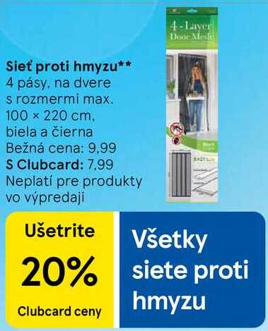 Sieť proti hmyzu, 4 pásy