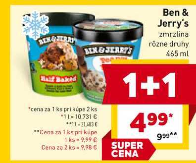 Ben & Jerry's zmrzlina rôzne druhy 465 ml