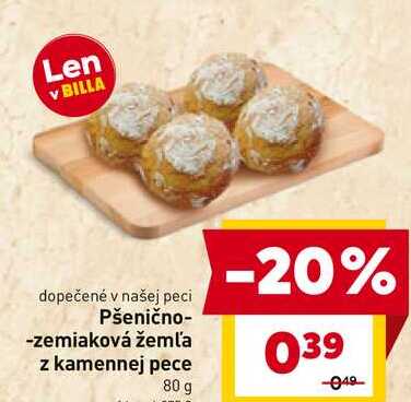 Pšenično-zemiaková žemľa z kamennej pece 80 g