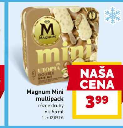Magnum Mini multipack rôzne druhy 6 x 55 ml 