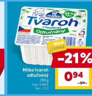 Milko tvaroh odtučnený 250 g