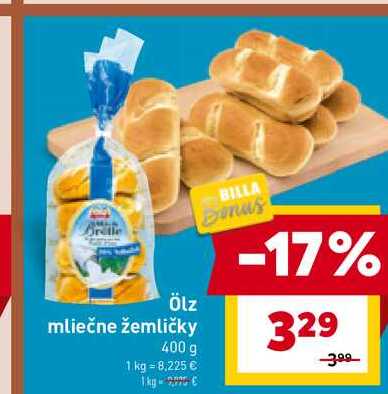 Ölz mliečne žemličky 400 g