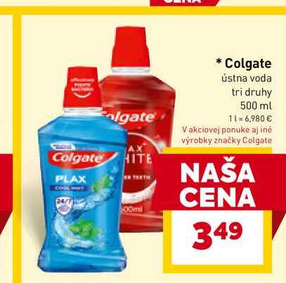 Colgate ústna voda tri druhy 500 ml 