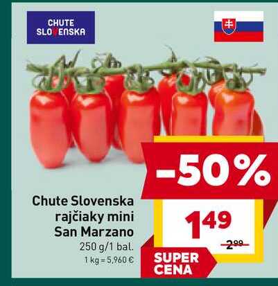 Chute Slovenska rajčiaky mini San Marzano 250 g/1 bal. 