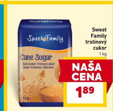 Sweet Family trstinový cukor 1 kg 
